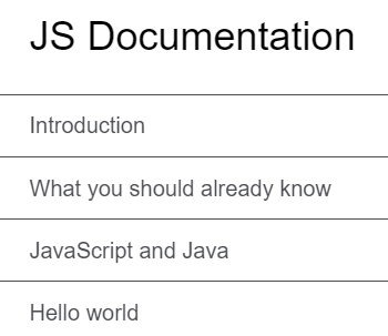 Technical documentation page