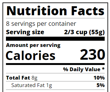 Nutrition label
