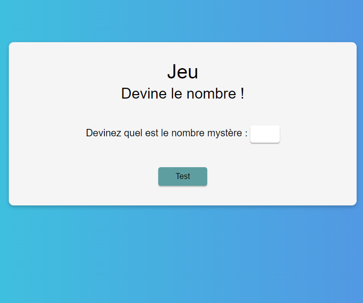 screenshot jeu devine le nombre